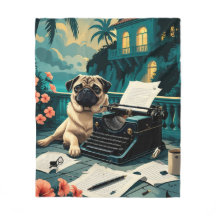 Pug Dog gentleman vintage