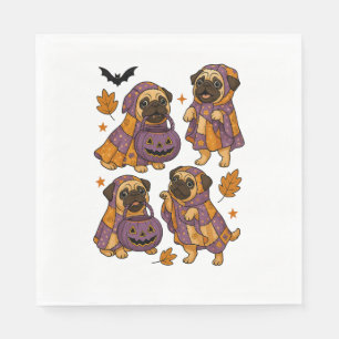 Pug Dog Ghost Halloween Spooky Napkins