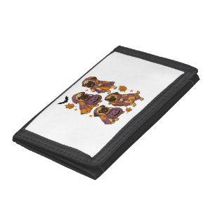 Pug Dog Ghost Halloween Spooky Tri-fold Wallet