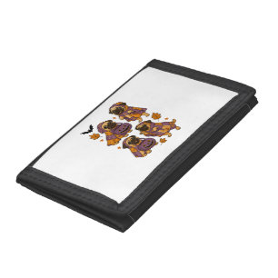 Pug Dog Ghost Halloween Spooky Trifold Wallet