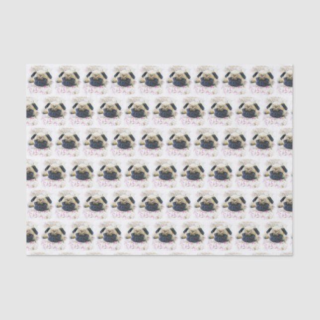 Pug dog giftwrap tissue paper (Front)