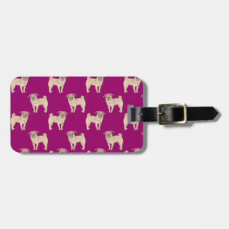 Pug Dog Girl pattern Luggage Tag