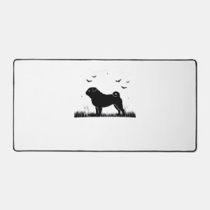 Pug Dog – Halloween Moon Silhouette Classic T-Shir Desk Mat