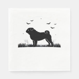 Pug Dog – Halloween Moon Silhouette Classic T-Shir Napkins