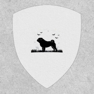 Pug Dog � Halloween Moon Silhouette Classic T-Shir Patch