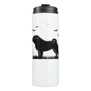 Pug Dog – Halloween Moon Silhouette Classic T-Shir Thermal Tumbler