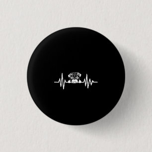 Pug Dog Heartbeat Cute Pug Face Button