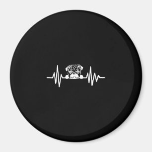 Pug Dog Heartbeat   Cute Pug Face Magnet