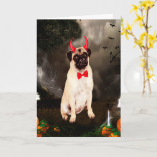Pug Dog in Halloween Costume  Card