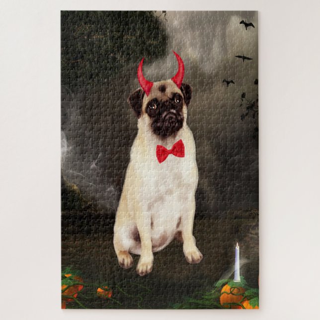 Pug Dog in Halloween Costume Jigsaw Puzzle (Vertical)
