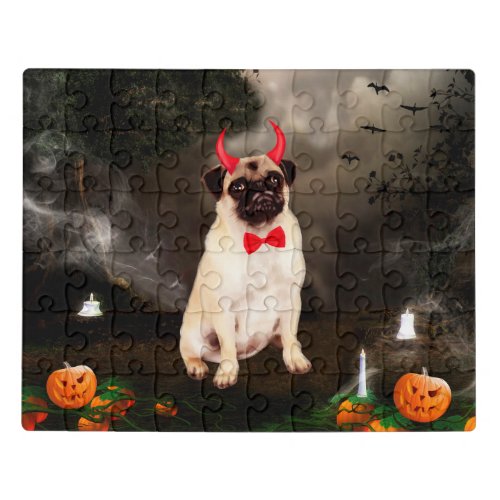 Pug Dog in Halloween Costume Jigsaw Puzzle