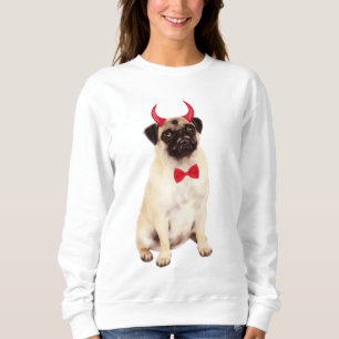 Pug Dog In Halloween Sweatshirt