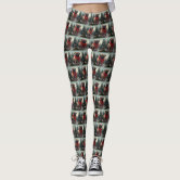 Merry Christmas Pug Santa Mistletoe Leggings, Zazzle