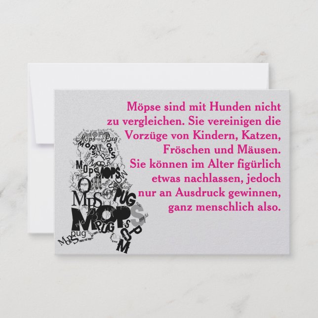 Pug Dog Invitations (Front)