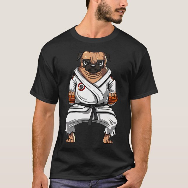 Pug Dog Karate T-Shirt (Front)