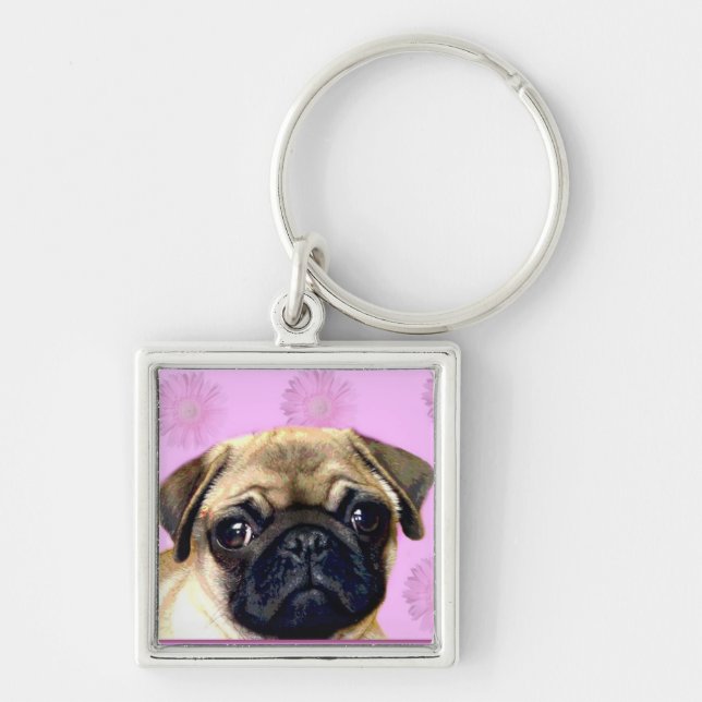 Pug Dog Keychain (Front)
