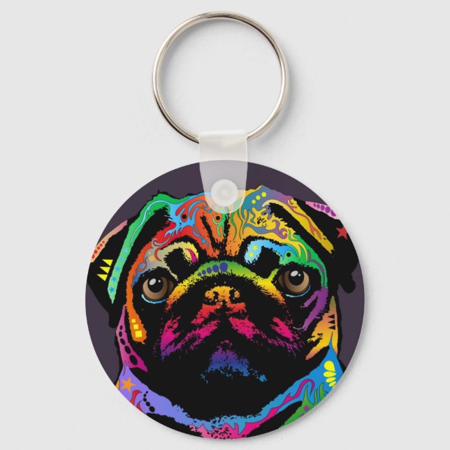 Pug Dog Keychain (Front)