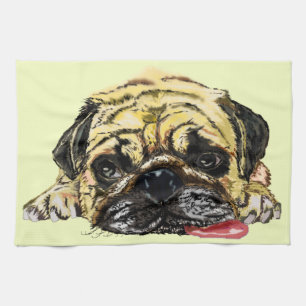 Pug Dog Kitchen Towel