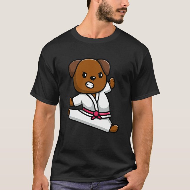 Pug Dog Knows Karate Dog Karate Dog T-Shirt (Front)