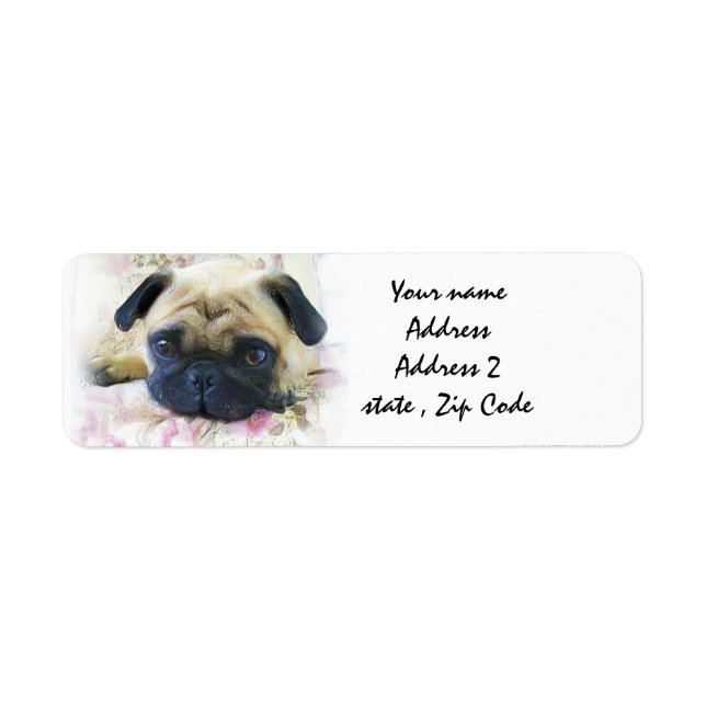 Pug dog label (Front)