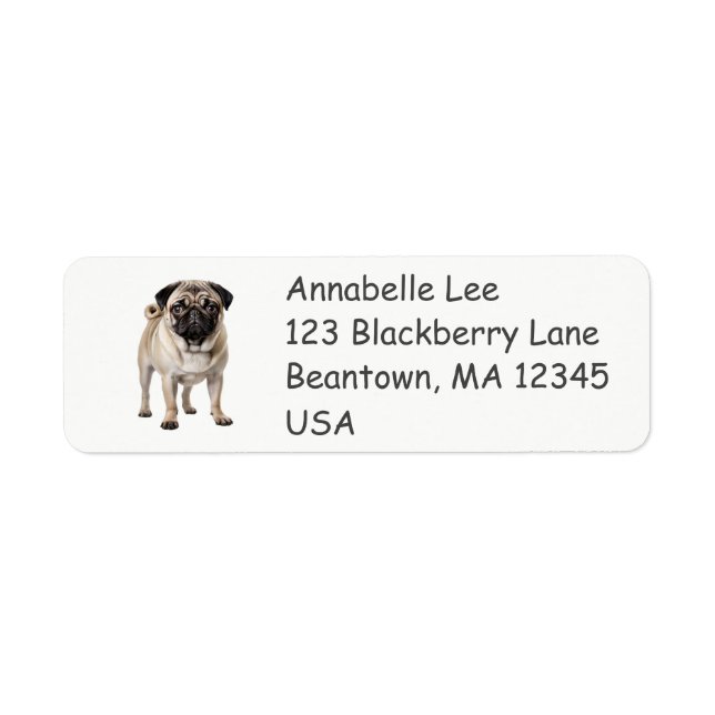 Pug Dog Label (Front)