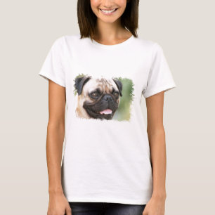 Pug Dog Ladies Fitted T-Shirt