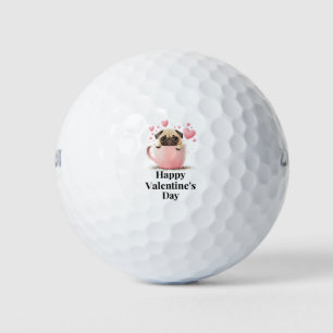 Pug Dog lover  for Valentine's Day  Golf Balls