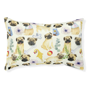Pug dog lover patterned pet bed