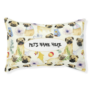 Pug dog lover personalized pet bed