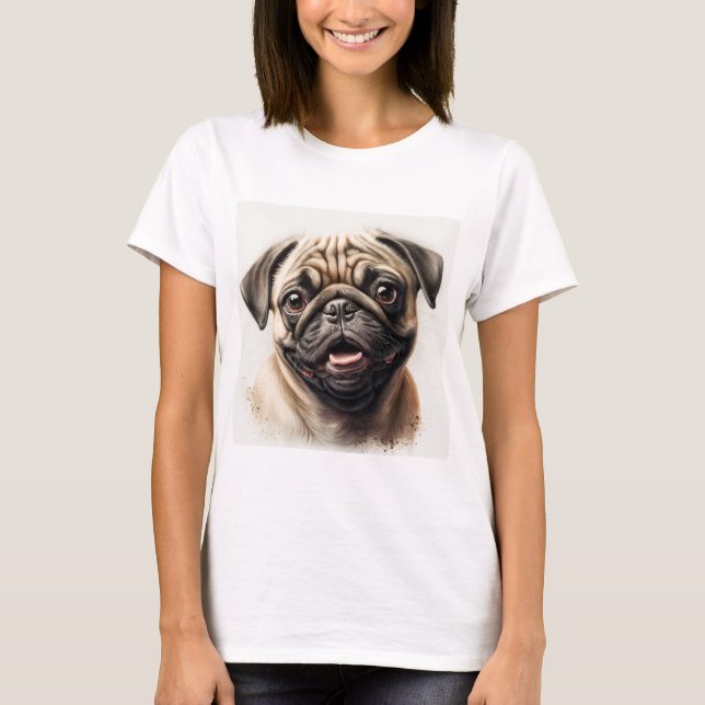 Pug dog lover T-shirt dog mom T-shirt (Front)