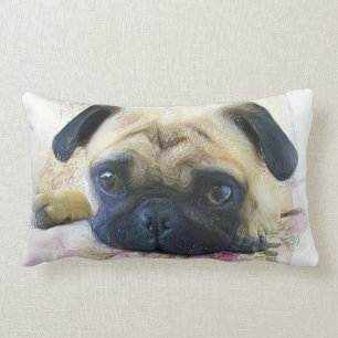 Pug Dog Lumbar Pillow