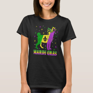 Pug Dog Mardi Gras Carnival Jester Beads Premium T-Shirt