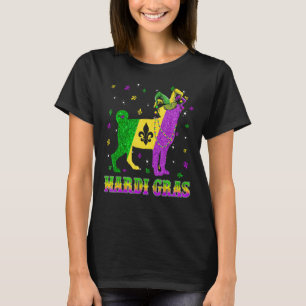 Pug Dog Mardi Gras Carnival Jester Beads T-Shirt