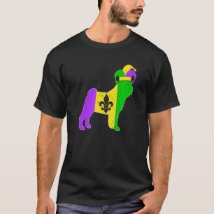 Pug Dog Mardi Gras Carnivals Funny Puppy Jester Pr T-Shirt