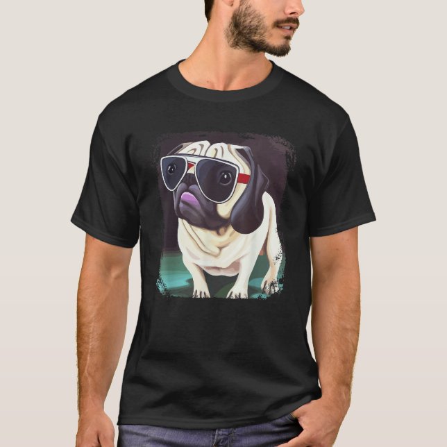 Pug Dog Mom Dad Cute &   Pug   Graphic Pug T-Shirt (Front)