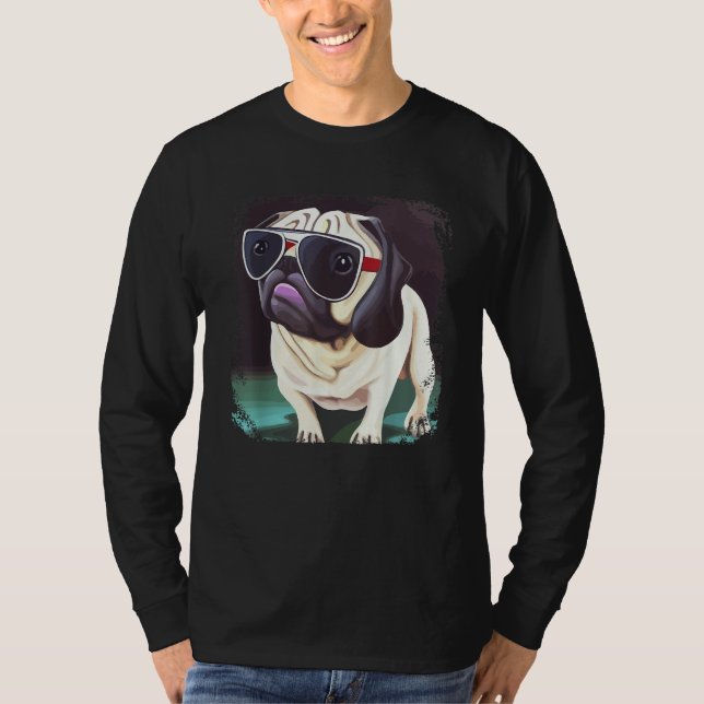 Pug Dog Mom Dad Cute &   Pug   Graphic Pug T-Shirt (Front)