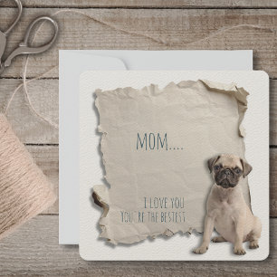 Pug Dog Mom Mothers Day Card