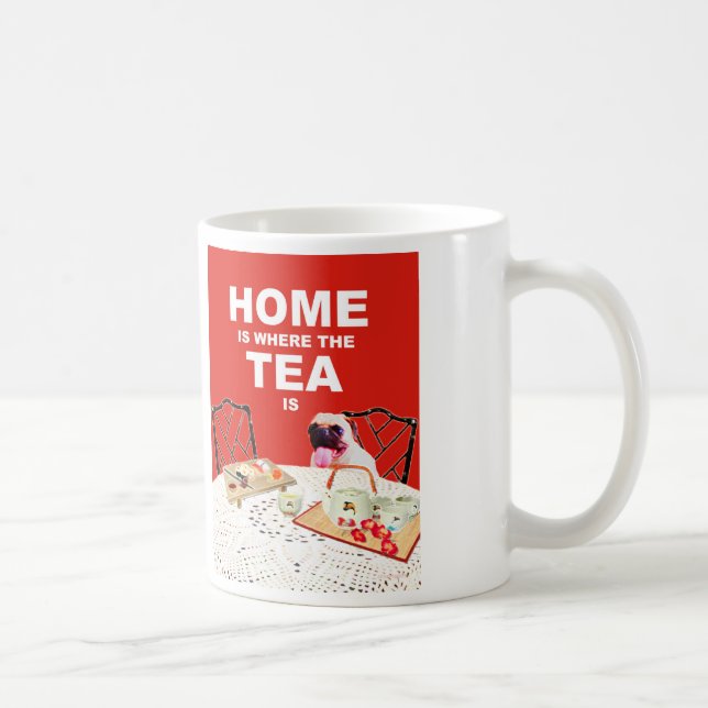Pug Dog Mug - Home is where the Tea is (Right)