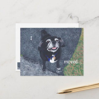 Pug Dog New Address Postcards