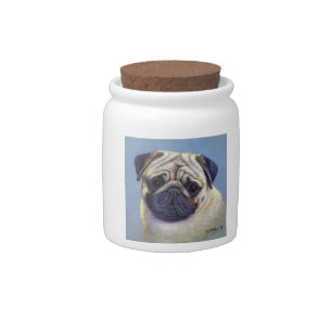 Pug Dog on a Cookie Jar by Glenda S. Harlan