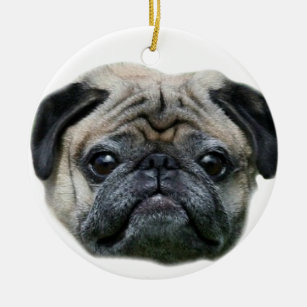 Pug dog ornamnet ceramic ornament