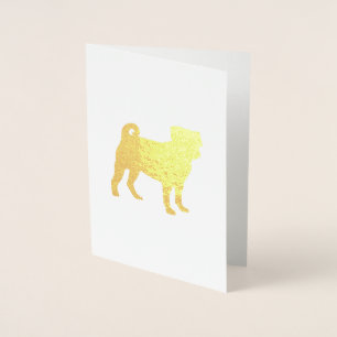 Pug Dog Party Theme Celebration Foil Card