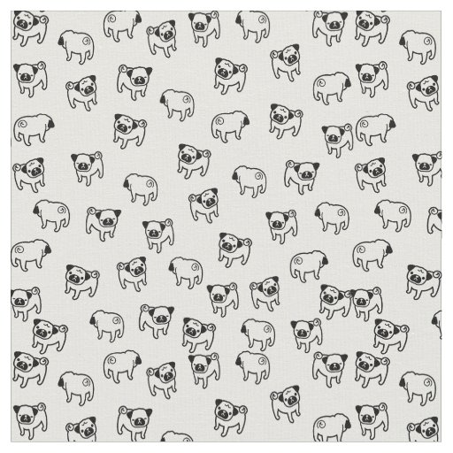 Pug dog pattern fabric