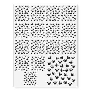 Pug dog pattern temporary tattoos