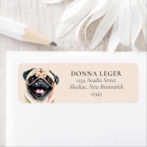 Pug Dog Personalized Address Label