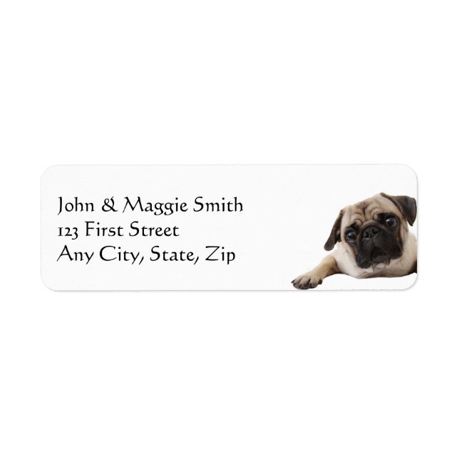 Pug Dog Pet Animal Label (Front)