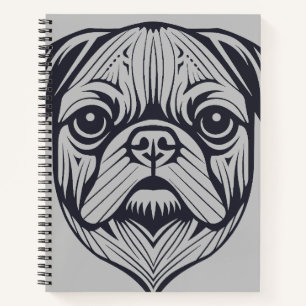 Pug Dog Pet Animal World Furry Friend Vector Art Notebook