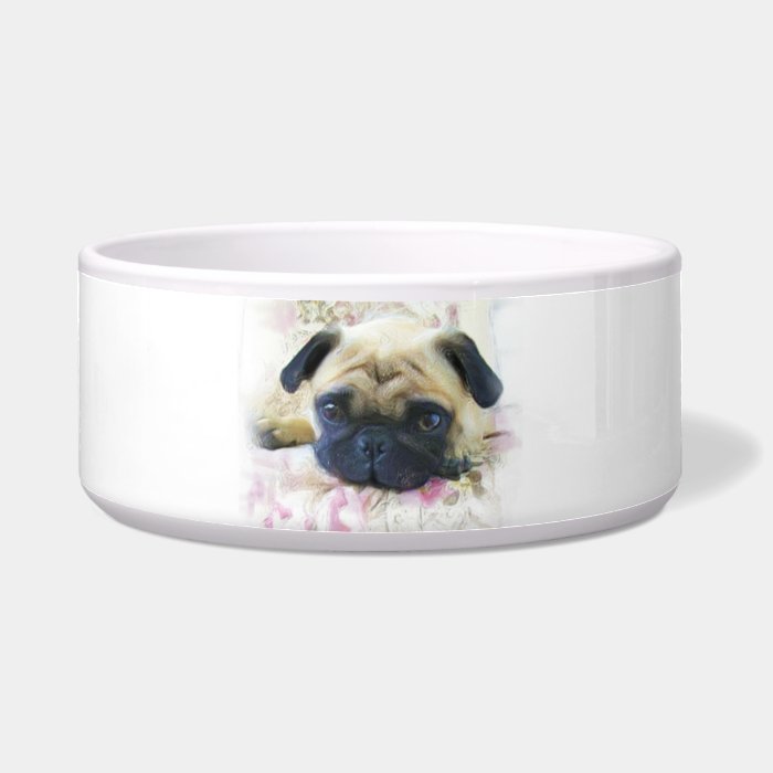 Pug dog pet bowls