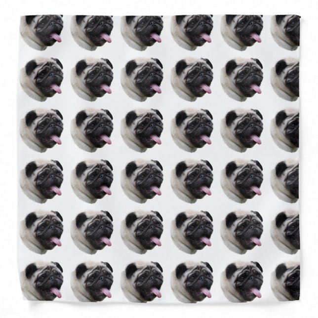 Pug dog pet photo portrait bandana (Front)