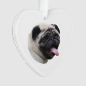 Pug dog pet photo portrait ornament (Front)